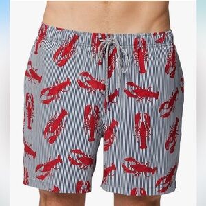 RAINFOREST Men’s Striped Lobster Swimming Trunks